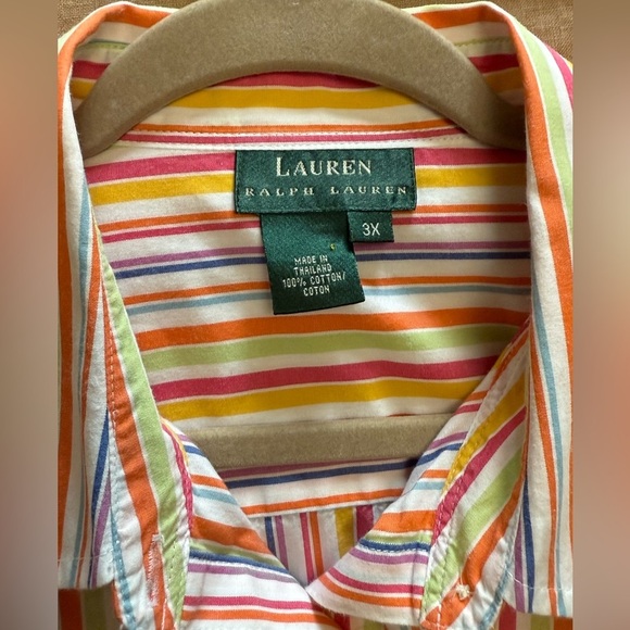Lauren Ralph Lauren cotton Multicolor Striped Woman’s button down Shirt - Picture 10 of 11
